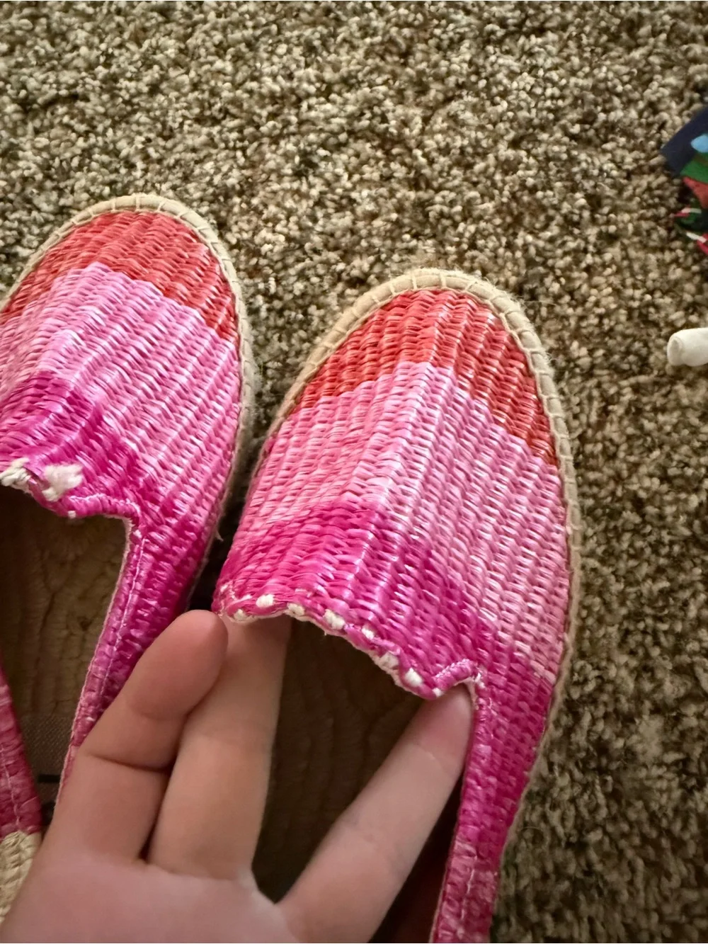 Manebi Pink Ombre Woven Slip-On Espadrilles